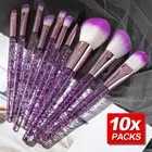 10Pcs Makeup Brush Set Eyeshadow Eyebrow Powder Foundation Contour Lip Brushes
