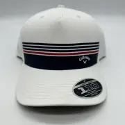 NEW MEN'S CALLAWAY FLEXFIT 110 CATCH IT GOLF CAP HAT WHITE 5223092