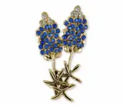 Bluebonnet Brooch Pin Jewelry 14k Gold Handmade Texas Wildflower Brooch Pin BB20