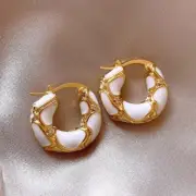 Women Fashion Jewelry Hoop Earrings Female Enamel Lava Ear Ring