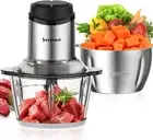 Food Processor with 2 Bowls(2L+2L), Food Chopper with 2 Sets Bi-Level Blades, Mi