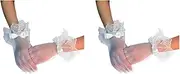 [LIFKOME] 2 Pairs Bridal Lace Gloves Wedding Gloves Dress Gloves Bridal Gloves Ceremony Gloves Special Occasion Gloves Performance Gloves Crescent Gloves Wedding Lace Gloves White