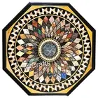 Octagon Marble Dining Table Top Semi Precious Gemstone Inlay Work Kitchen Table