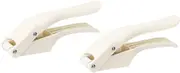uxcell 2pcs Garlic Press, 7.5 Inch Stainless Steel Garlic Slicer Crusher Tool Kitchen Utensil for Home Cooks and Professional Chefs, White