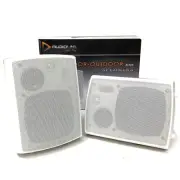 New Audioline Indoor Outdoor Speaker Pair 3-Way 4"" Wall / Ceiling Mount