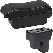 Car Armrest Box Storage Box Car Accessories for Fit for Jazz 2 2008 2009 2010 2011 2012 2013 Storage Box(A3 White line No USB3)