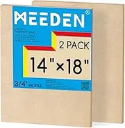 MEEDEN Unfinished Wood Canvas Board: 3/4” Deep 14x18” Wooden Canvas Panel Pack of 2 - Blank Cradled Wood Art Board for Painting