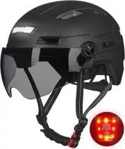 Adult Bike Helmet with USB Rechargeable LED Front and Back Light Mountain&Road B