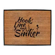 Fishing Dw Hook Line And Sinker - Funny Novelty Doormat Man Cave Floor mat