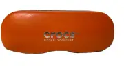 CROCS Eyewear Hard Eyeglass/Sunglass Case New Clam Shell Orange Syn.Leather