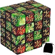 48 Pieces Token Counters Creature Stats or Loyalty Dice Marble Cube D6 for Magic The Gathering CCG MTG Card Gaming Accessories (Ruby&Black, Emerald&Black)