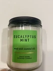 Eucalyptus Mint Bath and Body Works White Barn Scented Candle 7 oz
