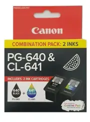 Canon PG-640 + CL-641 Ink Cartridges - New - Genuine - PG640 / CL641 Combo Pack