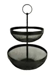 ~MIND READER~ 2-Tier~MESH~FRUIT & VEGETABLE~BLACK DECORATIVE STORAGE BASKET~NEW!
