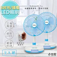 在飛比找PChome24h購物優惠-(2入)【勳風】充插二用8吋DC扇電風扇循環立扇(BHF-T