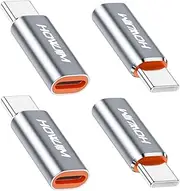 HOWJIM Light-ning to USB C Adapter, Pack of 4, PD27W/66W QC100W Quick Charge Data Transfer, Lightning Socket to USB-C Male for M-acBook i-Phone15/16 i-Pad G-alaxy X-Peria Not for Audio/OTG Grey