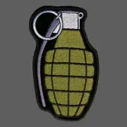 HAND GRENADE BIKER PATCH 4 INCH PATCH
