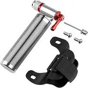 Small Bike Pump, Portable Bicycle Tire Pump, Mini CO2 Gas Inflator Tyre Pump for Road, Mountain and BMX Bikes