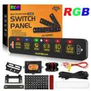 AUXBEAM AS-R60 RGB 6 Gang Slim Switch Panel, Toggle/ Momentary/ Pulsed Supported