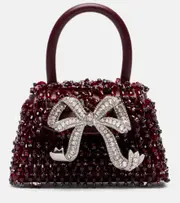 [Self-Portrait] Self-Portrait Bow Micro beaded leather tote bag One Size burgundy