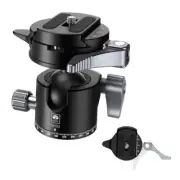 Quick Release System Low Profile Tripod Head, 360° Panoramic Metal Camera