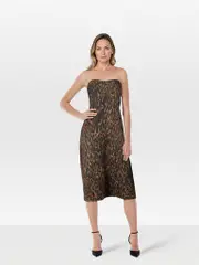 Leopard Print Strapless Dress