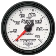 Auto Meter Phantom II Series Boost Gauge 2-1/16" Full Sweep Mechanical 0-35 psi