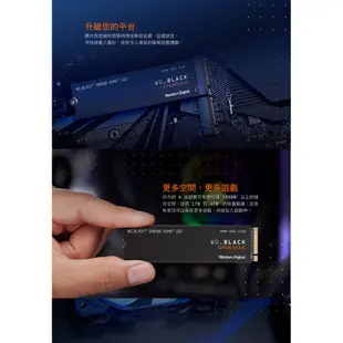 【WD 威騰】黑標 SN850X 1TB M.2 NVMe PCIe Gen4 固態硬碟｜無散熱片