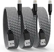 3 Pack iPhone Charger 10 FT Apple MFi Certified Fast Charging Lightning Cable Nylon Braided High Speed Transfer Cord for iPhone 14 13 12 11 Pro Max XR XS X 8 7 6 Plus iPad and More
