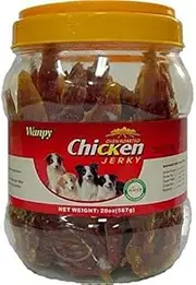 Wanpy Dry Chicken Jerky Strips in Jar 567 g