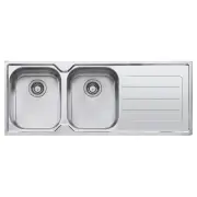 OLIVERI DBL BOWL SINK LH W/DRAIN FL171