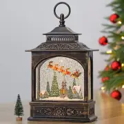 Christmas Snow Globes, 6H Timer Lighted Snow Globe with Music, Swirling Glitt...