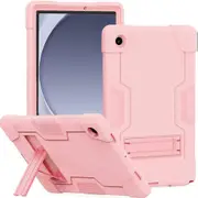 For Samsung Galaxy Tab A9 Case, 8.7 inch SM-X110 X115 Hybrid Fancy Shockproof Heavy Duty Kickstand Case Cover (Rose Gold)