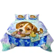 Cute Paintings for Kids Dog Puppy Bath Time Coverlet
