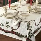 new Lenox 60x120" Oblong / Rectangle Christmas Holiday Nouveau Fabric Tablecloth
