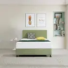 Linen Fabric Double Bed Deluxe Headboard Bedhead - Olive Green