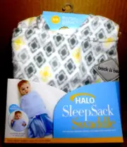 Halo~Sleep Micro-Fleece 2in1 Sack Swaddle NB-3 Mths. 2014 Diamond Print NEW!!