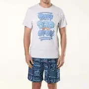New Men's Best Dad Ever Cotton Knit Pyjama Set - Blue by Mitch Dowd