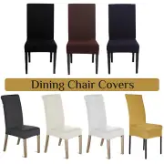 Stretch Polyester Spandex Dining Chair Seat Covers Removable Cushion Protector