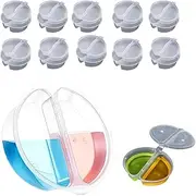 WEZCHUGHAOL 20 Pcs Double Compartment Condiment Containers with Lids 2024 New Reusable Plastic Condiment Snack Containers 2 Sided Compartment Packs for to-go Dip, Sauce, Sampling, Travel Snack (100ML)