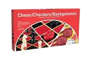 Pressman Chess / Checkers / Backgammon - 3 Games in One with Full Size Staunton Chess Pieces and Interlocking Checkers, 15.62 x 8.00 x 1.50 Inches