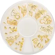 SEWACC Nail Decoration Set 120 Pcs Rivet Nails Metal Studs Circle Square Triangle DIY Nail Art