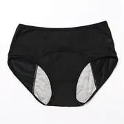 Women Leak Proof Menstrual Panties Physiological Pants Underwear Cotton Waterproof Plus Size Briefs black 5XL
