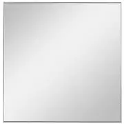 Elegant Silver Square Wall Mirror 28 in Metal Thin Frame Sleek Vanity Classic