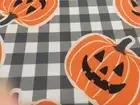 Cynthia Rowley Halloween Orange Pumpkins Black Gingham Tablecloth 52" by 70"