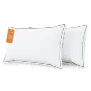 Standard Pillows Set of 2, Hotel Bed Pillows Fluffy Gusseted for Neck and Sho...