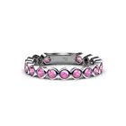 TriJewels Pink Sapphire 2.3 mm Bezel Set Eternity Band 0.8 ctw 14K Gold JP:13952