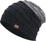 [Generic] Cap Mesh Hat Thick Knit Winter Warm Lined Unisex Mens Beanie Baseball Caps Hat for Women