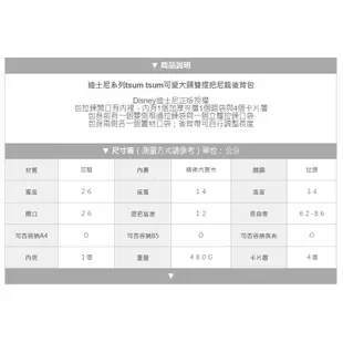 天藍小舖-迪士尼系列tsum tsum可愛大頭雙提把尼龍後背包-共4色-A12122049