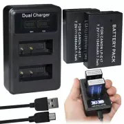 2X LP-E17 Battery + Charger For Canon EOS Rebel T6i T6s T7i 750D 77D 800D Camera